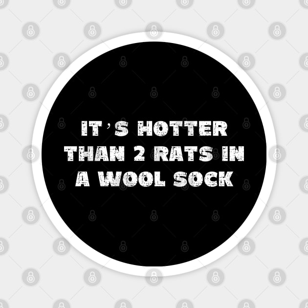 It's Hotter Than Two Rats in a Wool Sock - Grunge - Dark Shirts Magnet by PopsPrints